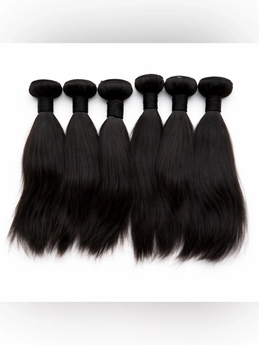 Human hair Blend 10 In & 12 In Bundle Lot Black Straight Hair | 6 pieces lot!